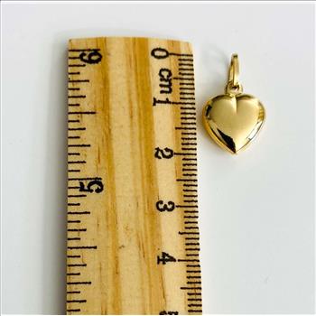 14K Yellow Gold Hollow Heart Pendant