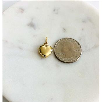 14K Yellow Gold Hollow Heart Pendant