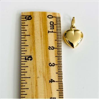 14K Yellow Gold Hollow Heart Pendant