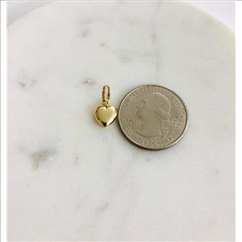 14K Yellow Gold Hollow Heart Pendant