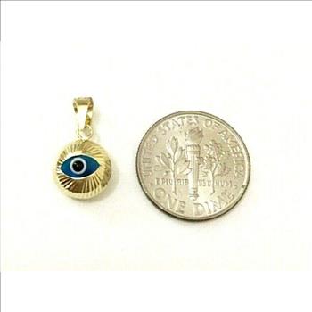 14K Yellow Gold Evil Eye Pendant
