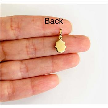 14K Yellow Gold Hollow Enamel Pendant