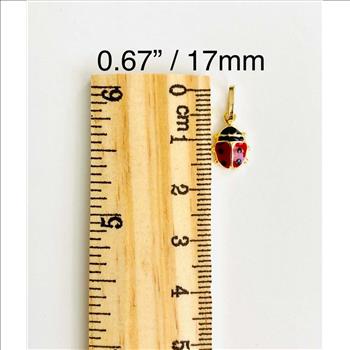 14K Yellow Gold Hollow Enamel Pendant