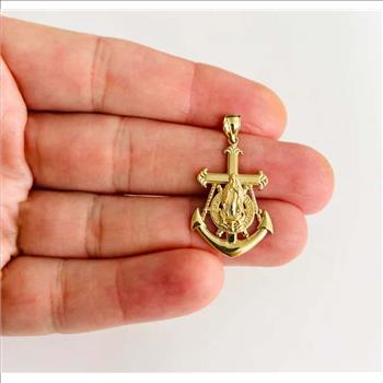 14K Yellow Gold Our Lady of Guadalupe Pendant