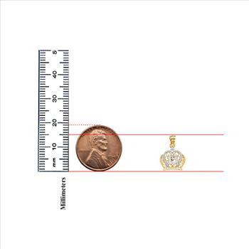14K Two Tone Gold Sweet 15 Years Quinceañera Crown Pendant