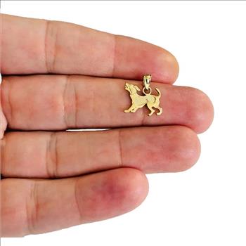 14K Yellow Gold Puppy Pendant