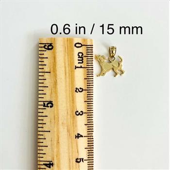 14K Yellow Gold Puppy Pendant