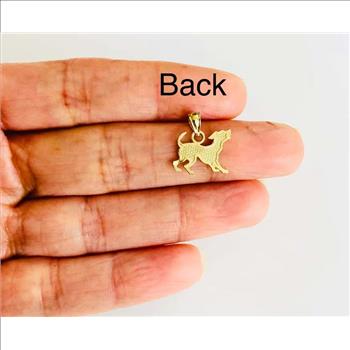 14K Yellow Gold Puppy Pendant