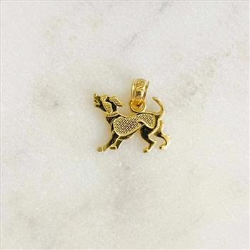 14K Yellow Gold Puppy Pendant
