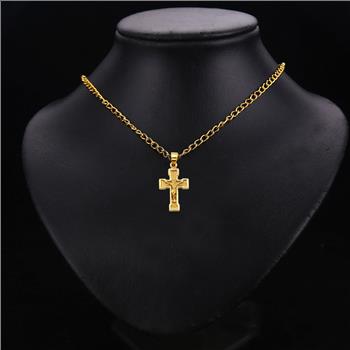 14K  Yellow Gold Crucufix Cross Pendant