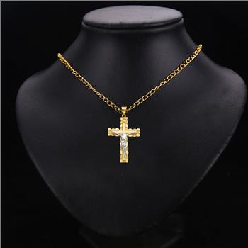 14K  Yellow Gold Crucufix Cross Pendant