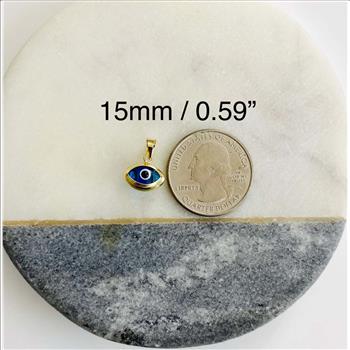 14K Yellow Gold Evil Eye Pendant