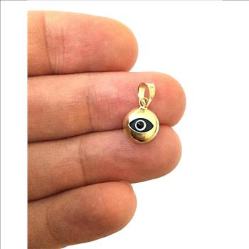 14K Yellow Gold Evil Eye Pendant