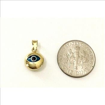 14K Yellow Gold Evil Eye Pendant
