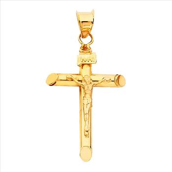 14K Yellow Gold Crucufix  Pendant