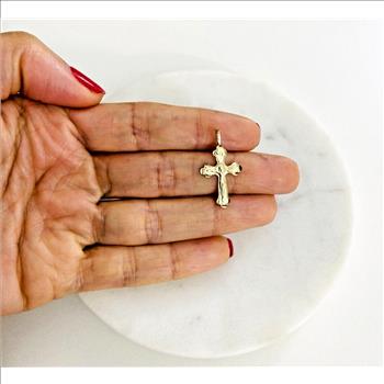 14K Yellow Gold Crucufix Cross Pendant