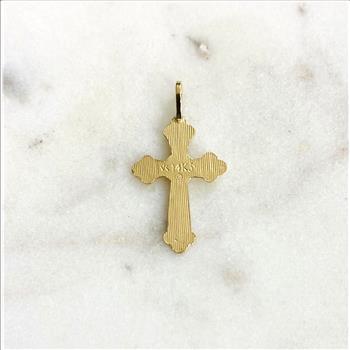 14K Yellow Gold Crucufix Cross Pendant