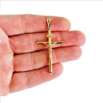 14K Yellow Gold Crucufix Pendant