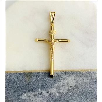 14K Yellow Gold Crucufix Pendant