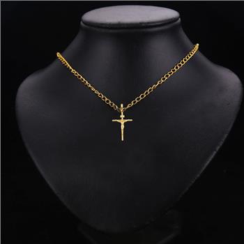 14K Yellow Gold Crucufix Cross Pendant