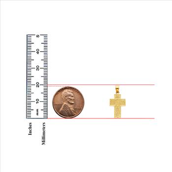 14K Yellow Gold Padre Nuestro Cross Pendant