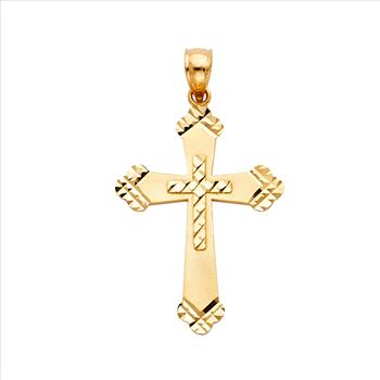 14K Yellow Gold Cross Pendant