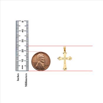 14K Yellow Gold Cross Pendant