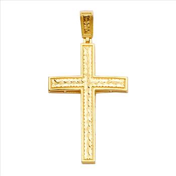 14K Yellow Gold Cross Pendant
