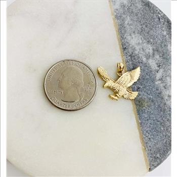 14K Yellow Gold Eagle Pendant