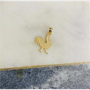 14K Yellow Gold Rooster Pendant
