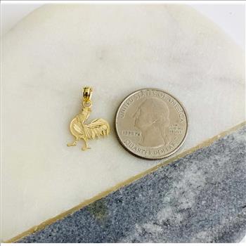 14K Yellow Gold Rooster Pendant