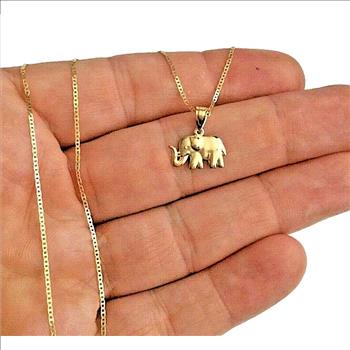 14K Yellow Gold Elephant  Pendant