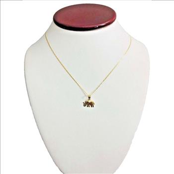 14K Yellow Gold Elephant  Pendant