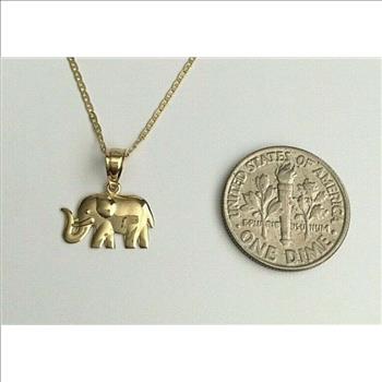 14K Yellow Gold Elephant  Pendant