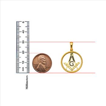 14K Yellow Gold Masonic Symbol Pendant