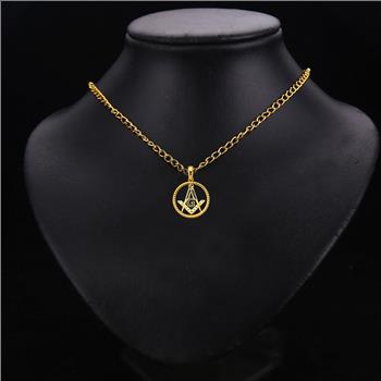 14K Yellow Gold Masonic Symbol Pendant
