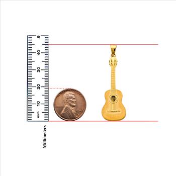 14K Yellow Gold Guitar Pendant