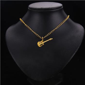 14K Yellow Gold Guitar Pendant