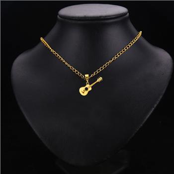 14K Yellow Gold Guitar Pendant