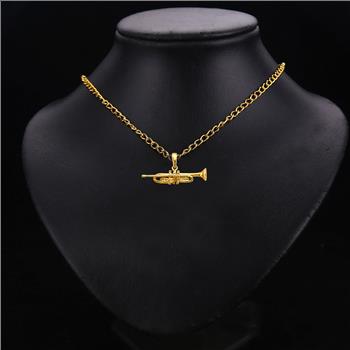 14K Yellow Gold Trumpet Pendant
