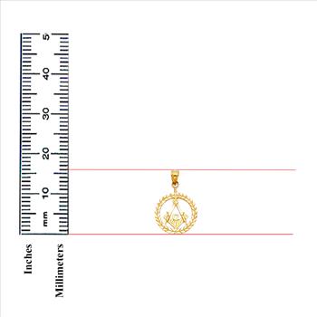 14K Yellow Gold Freemason Masonic Pendant