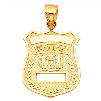 14K Yellow Gold Police Pendant
