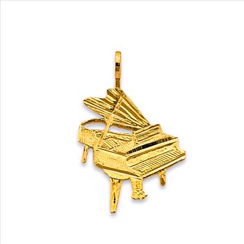 14K Yellow Gold Piano Pendant