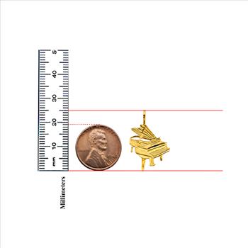 14K Yellow Gold Piano Pendant