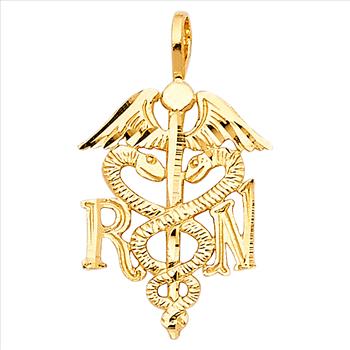 14K Yellow Gold Symbol of Medical Service Pendant
