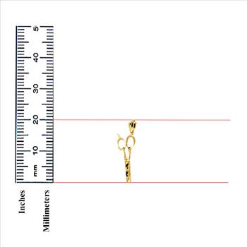 14K Yellow Gold Scissors Pendant
