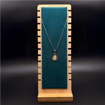 14K Tri Color Gold Religious Stamp Pendant