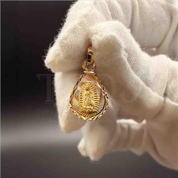 14K Tri Color Gold Religious Stamp Pendant