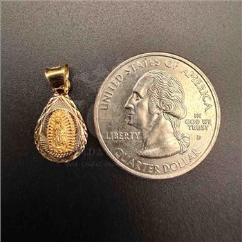 14K Tri Color Gold Religious Stamp Pendant