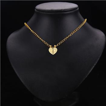14K Yellow Gold Teamo Heart 2 Piece Pendant  - 18 mm X 22 mm